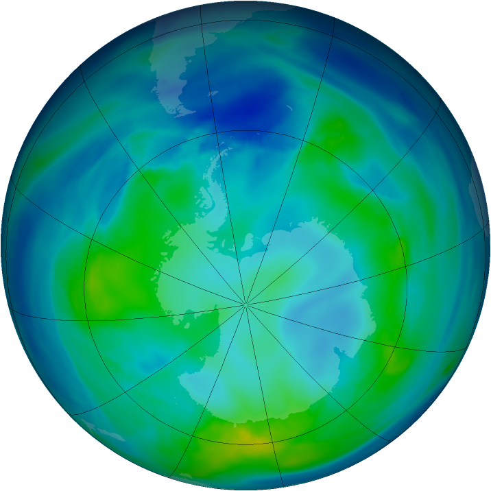 Antarctic ozone map for 03 May 2006